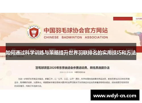 如何通过科学训练与策略提升世界羽联排名的实用技巧和方法