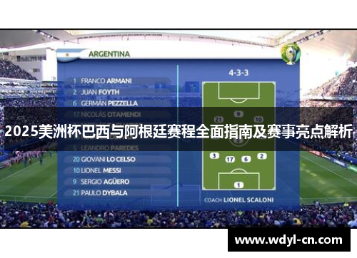 2025美洲杯巴西与阿根廷赛程全面指南及赛事亮点解析
